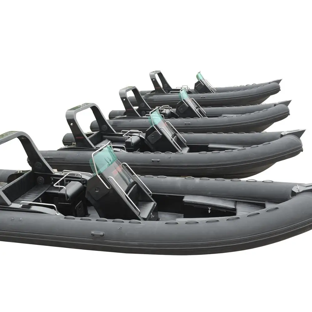 25Feet Sport RIB Boat  Hypalon Inflatable Rubber Yacht Cheap RIB Boat Italy with Outboard Motor Fishing Rowing Boat