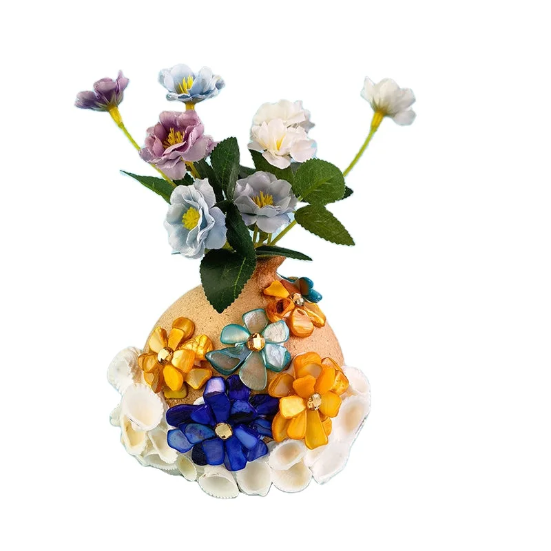 Wholesale DIY Home Vase Handmade Glass Mosaic Tiles with Wooden Decor Art Deco Design for Wall Vase Crafts Kit