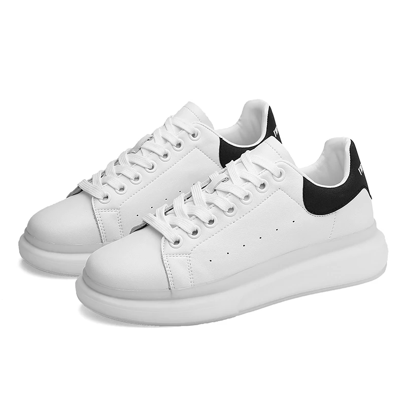 Новинка 2021 года; Кожаная обувь с низким верхом; Цвет черный белый; Модные дышащие кроссовки; Повседневная обувь; Кроссовки; Мужские модные