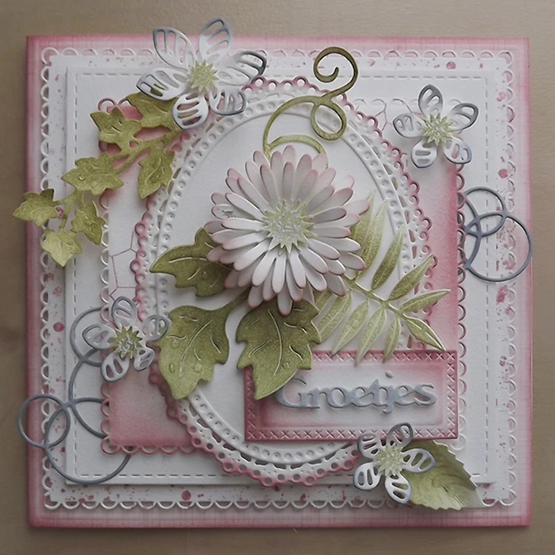 Flower Leaves Pattern Die Cuts Metal Cutting Dies Scrapbooking Wedding Invitation Card Making Embossing Stencil
