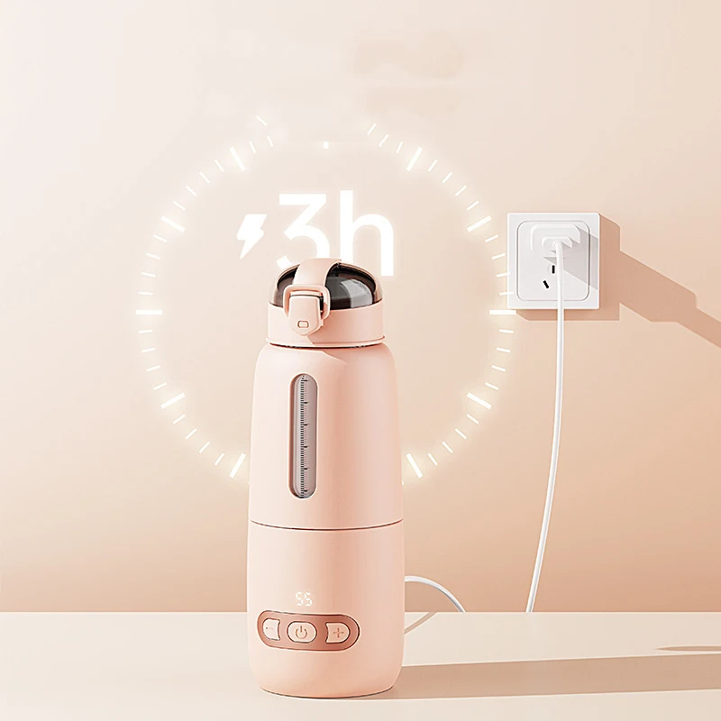 Portable Baby Milk Warmer Water Warmer For Formula Electronic Heating Kettle with Temperature Control Fast Charging Cordless
