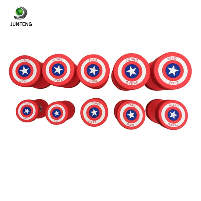 Cheap 10kg rubber hex dumbbell set gym