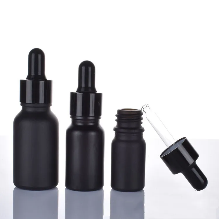 5ml 10ml 15ml 20ml 30ml 50ml 100l matte dark black oil glass dropper