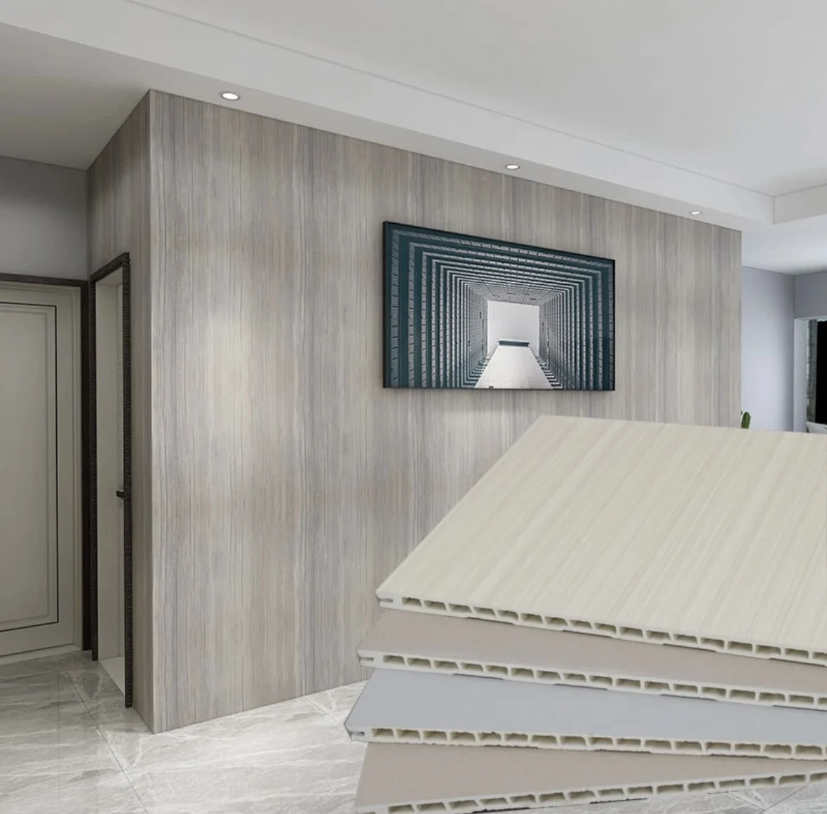 Interior decoration wpc bamboo wood fiber wallboard Intergrated Wall Panel