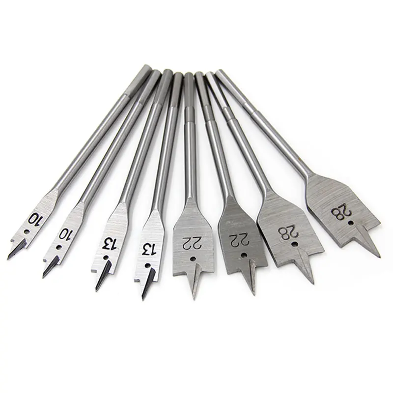 6-45mm Flat Drills High-carbon Steel Wood Hand Drill Bits Titanium Coated Spade Woodworking Tool Power Tools Accessories