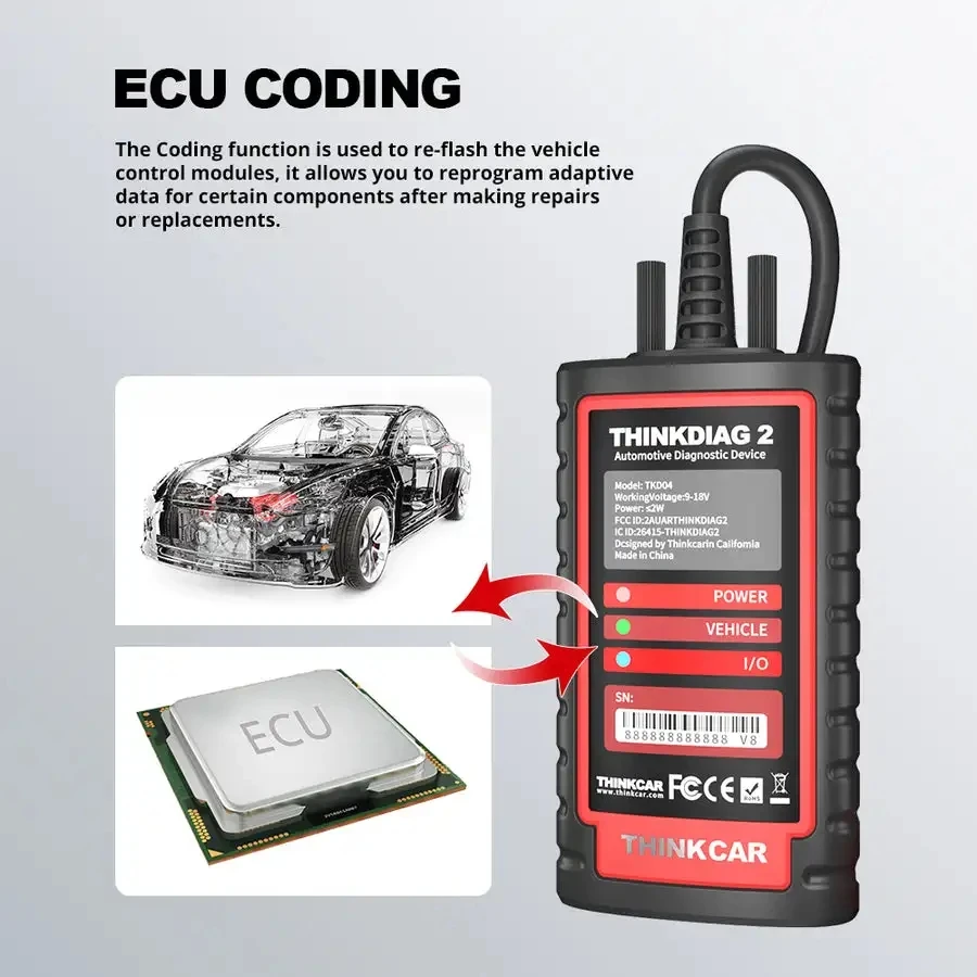 OBD Adapter Connector THINKCAR Thinkdiag2 Thinkdiag 2 Support CAN FD Protocol OBD2 Diagnostic Scanner Bluetooth Scan Tool