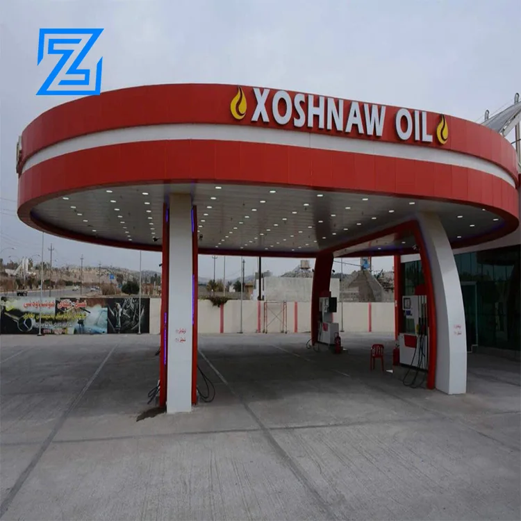 Best price steel structure space frame gas filling station gas station equipment for sale
