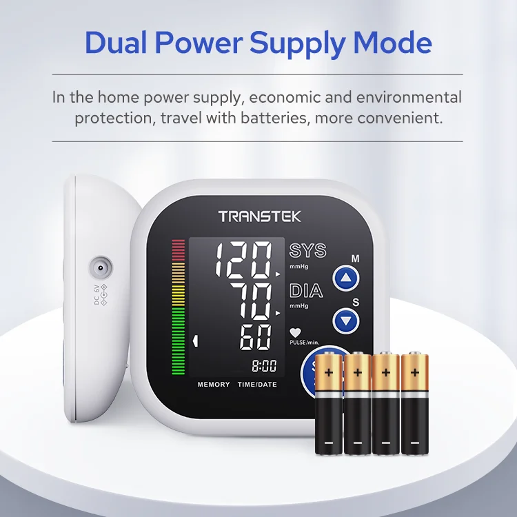 TRANSTEK Small Compact Blood Pressure Monitor Large Arm Cuff Electronic Sphygmomanometer Digital BP Machine with Bluetooth