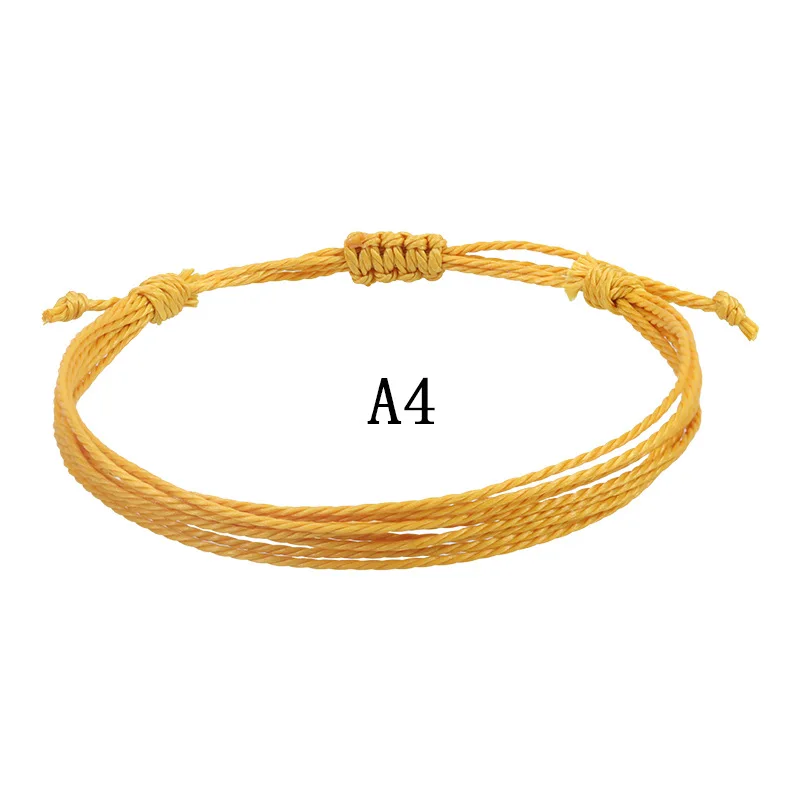 Wholesale 56 Colors Handmade Wax String Bracelet Simple Waterproof Knotted 9 Pcs Strings Friendship Bracelets For Holiday