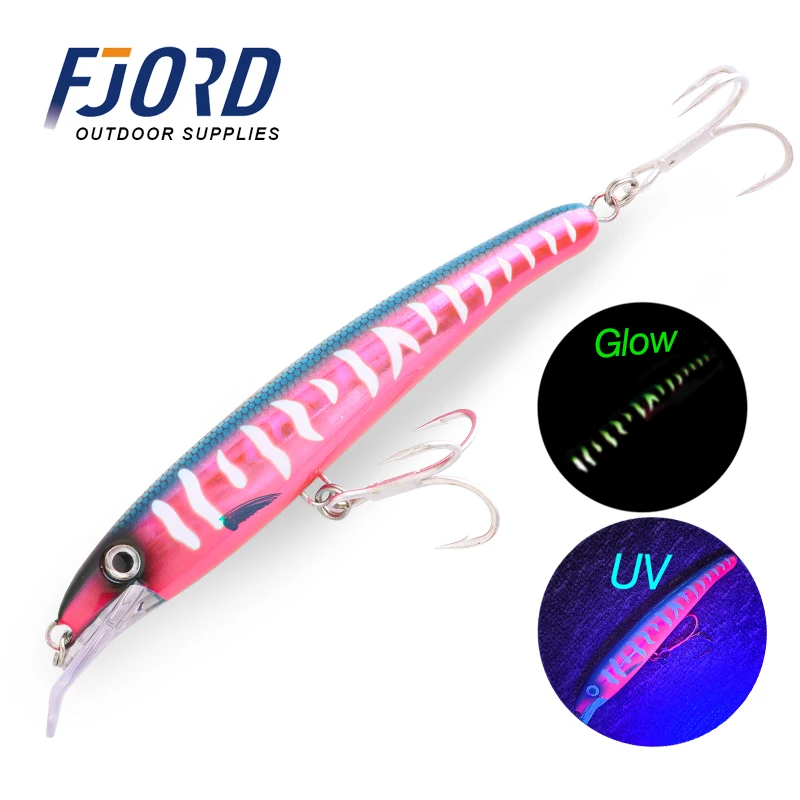 FJORD New Deep Depth Trolling Minnow 160mm 33g Hard Plastic Fishing  Glow and UV Effect Floating Minnow Lure For Saltwater
