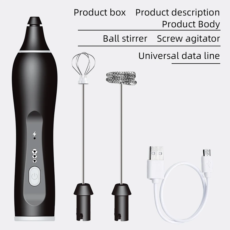 USB Rechargeable Automatic 2 Replaced Mix Head Egg Beater