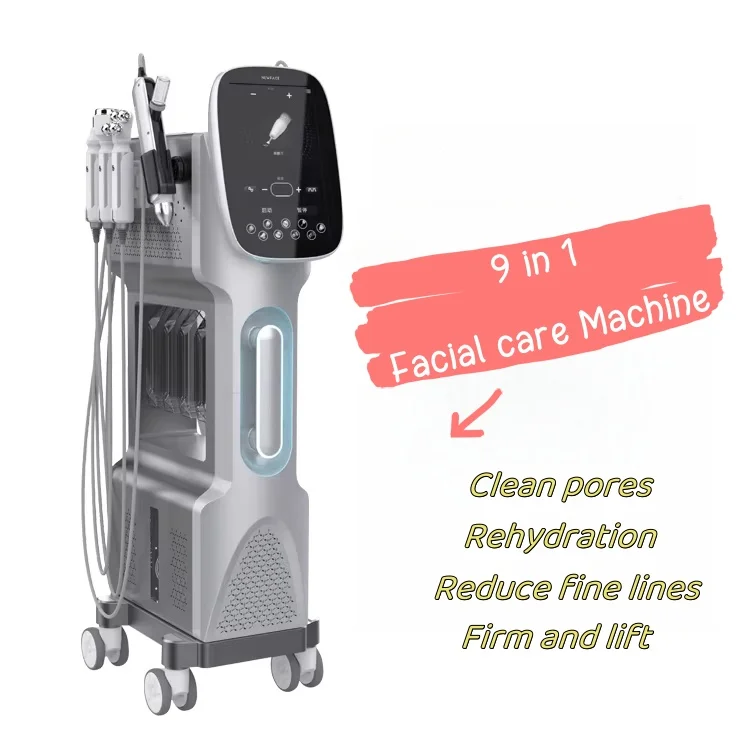 9 in 1 Super Bubble Aqua Peel Machine Hydroxygen Jet Deep Cleaning Firmness Whitening Moisturizing Beauty Instrument Facial