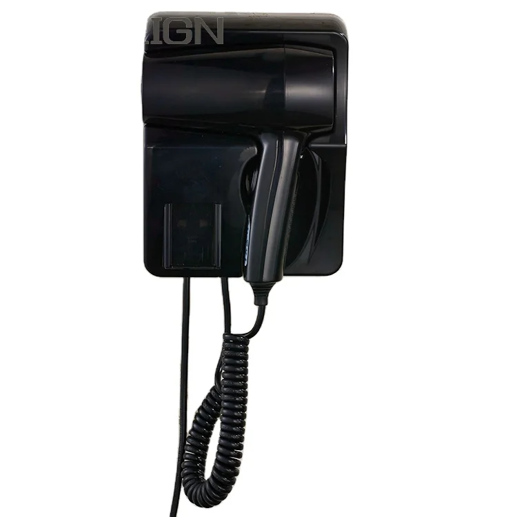 Fanrein FL-2107 фен отель ABS пластиковый настенный фен для волос с бритва розетка черный фен для волос