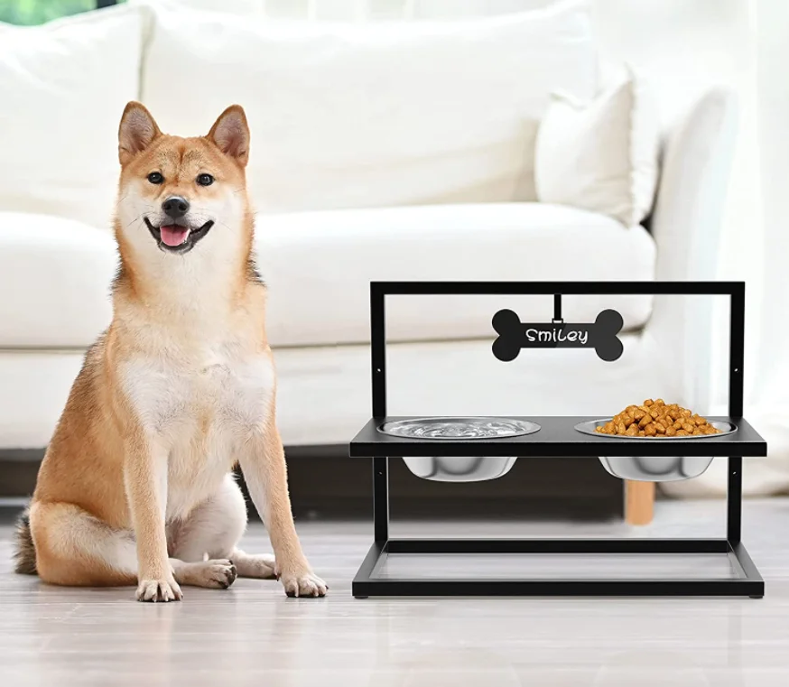 Pet Adjustable Height Stainless Steel Bowl Elevated Dog Bowl With Stand For Cats And Dogs