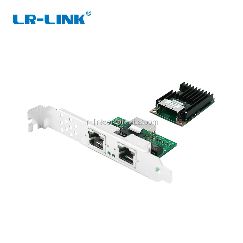 LR-LINK Mini PCI-e 10M/100M/1000M Dual Port Lan Card 2*8-Pin RJ45 Intel(R) I350 Wired Ethernet Network Card Adapter to Desktop