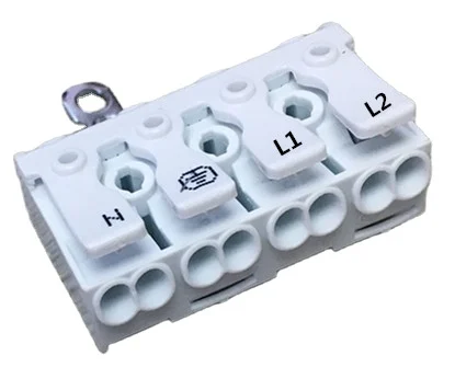 VDE 4 Pin Push in wire connector with earth plate