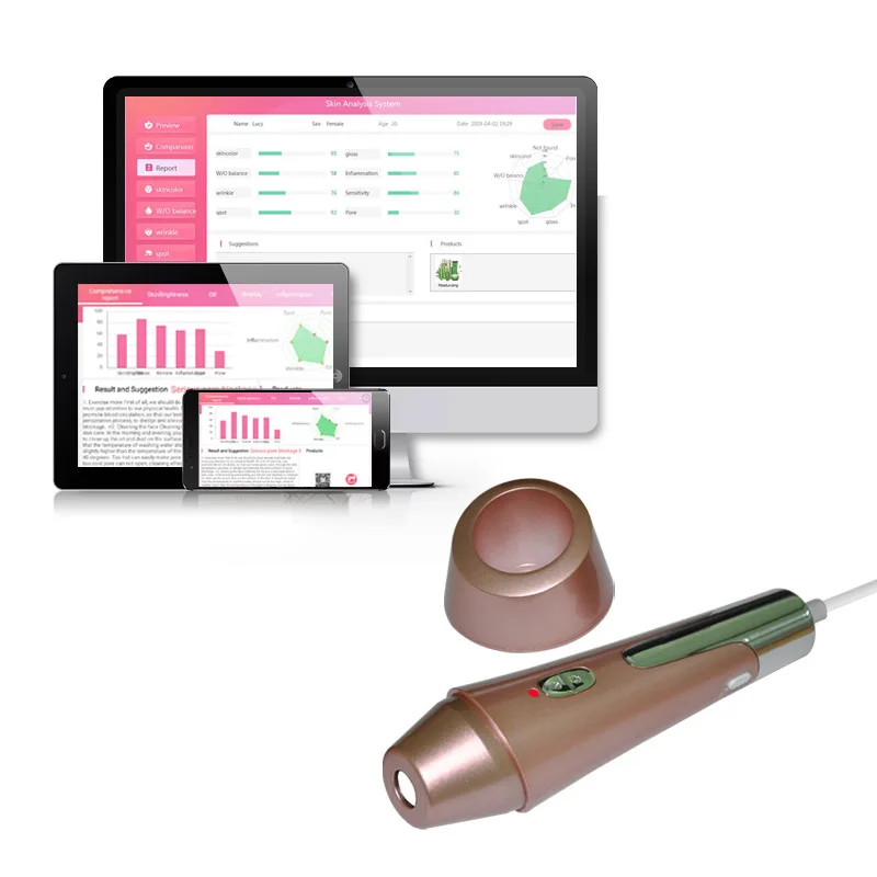 AI intelligent automatic skin scanner detector analyzer with 3-Color Light Automatic Skin Analysis System