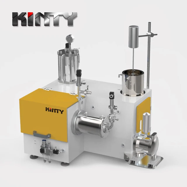 KINTY Stainless Steel Disperser Emulsifying Mixer For Liquid Small Laboratory Vacuum Emulsifying Homogenizer Emulsifier Mixer