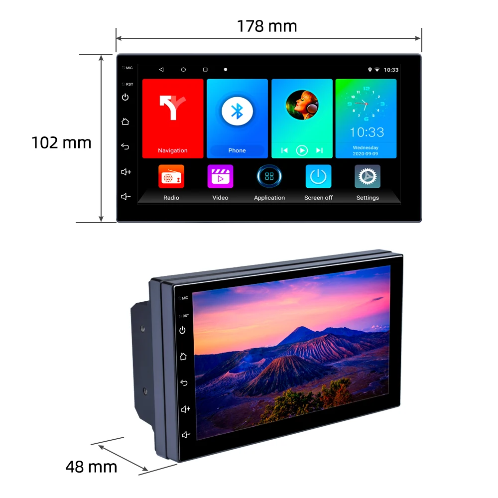 Universal Android Radio For Car 7' 9'10' Multimedia Player Stereo With Carplay WIFI GPS EQ FM Autoradio