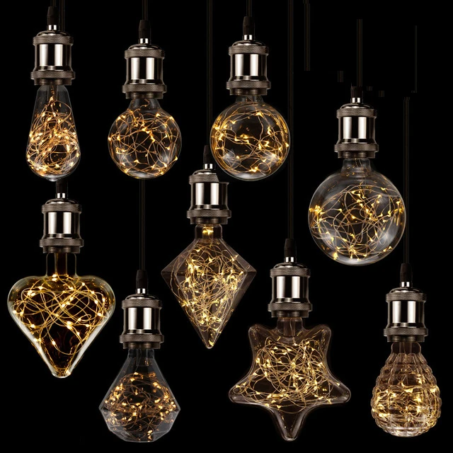 E27 base old fashion copper wire G80 G95 G125 ST64 bulb ceiling light celling lamp for home hotel party wedding decoration