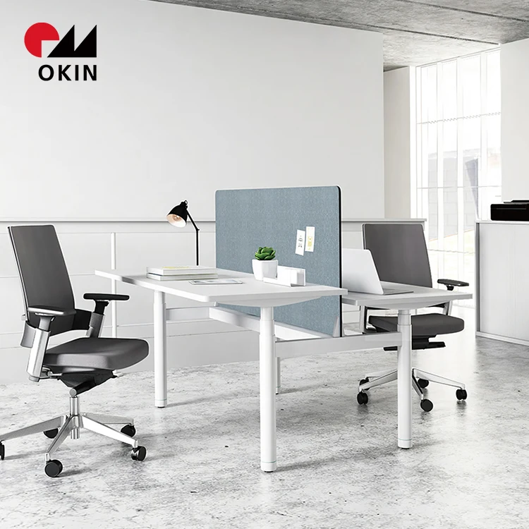 High Quality OKIN Four Motor Three Stage Smart Home Office Standing Desk Face to Face Height Adjustable Standing Desk Frame