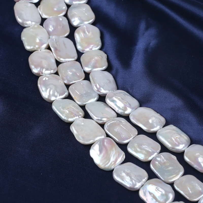 Wholesale 19-21mm Square Shape Baroque Freshwater Pearl Strand Natural Pearl Jewelry Making