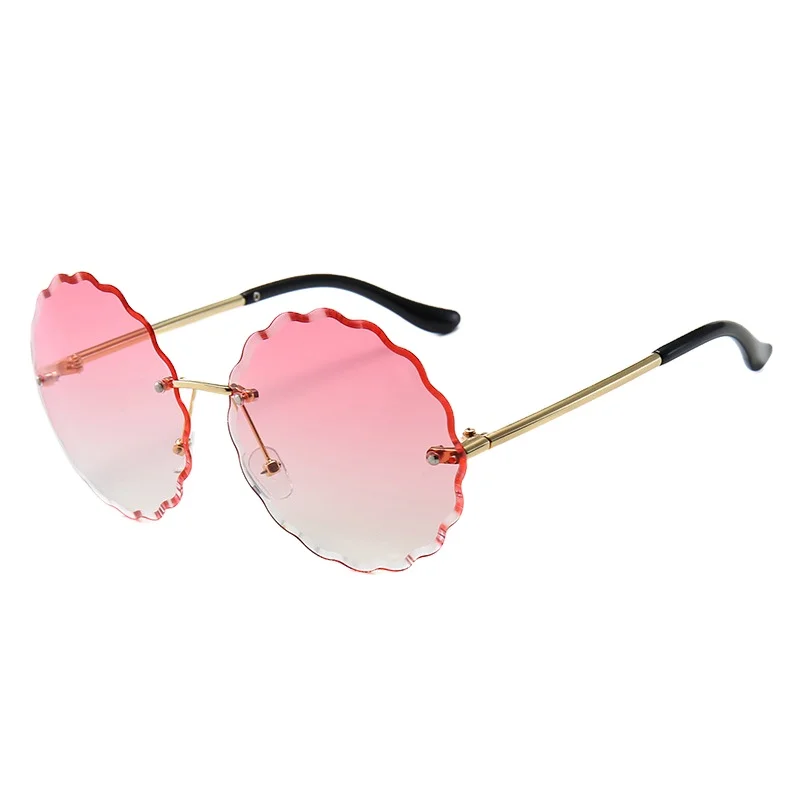 New European And American Fashion Flower Cut Edge Personalized Versatile Street Photo Sunglasses 2021 Women