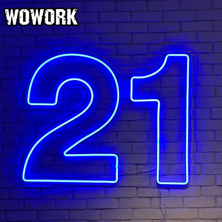 WOWORK High quality custom advertisement wholesale birthday party supplies rgbw acrylic neon light for event decoration