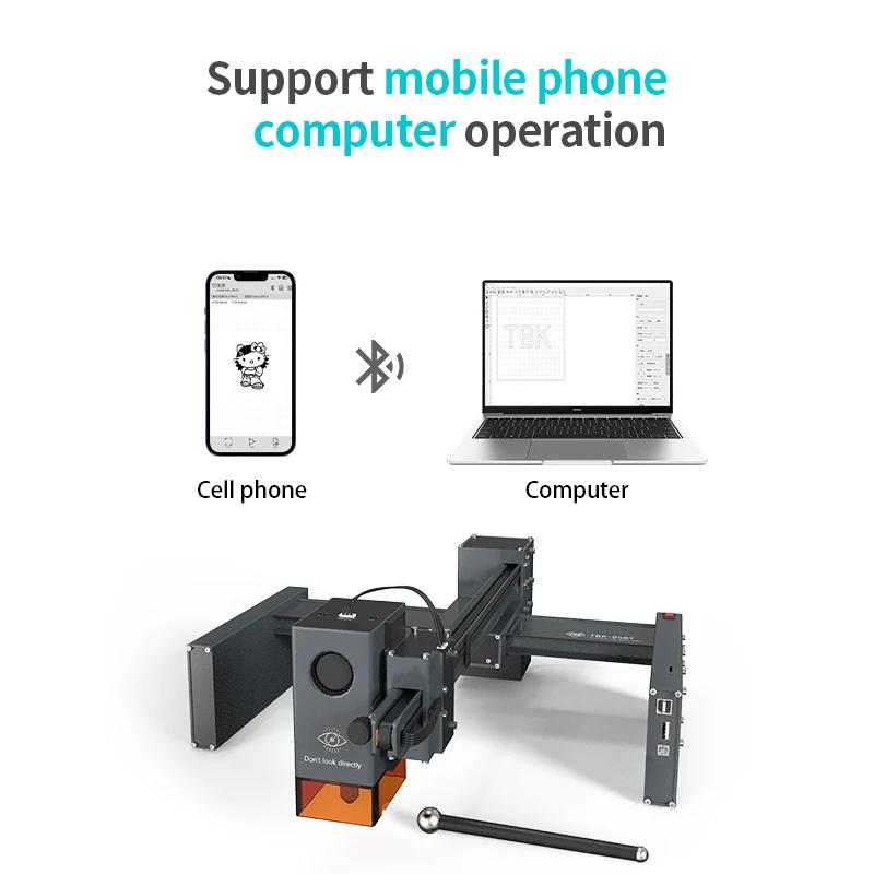 TBK Official Factory Store Max 20W Engraving Cutting Machine Industrial Metal Laser Engraving Machine Marking Machine Plotter