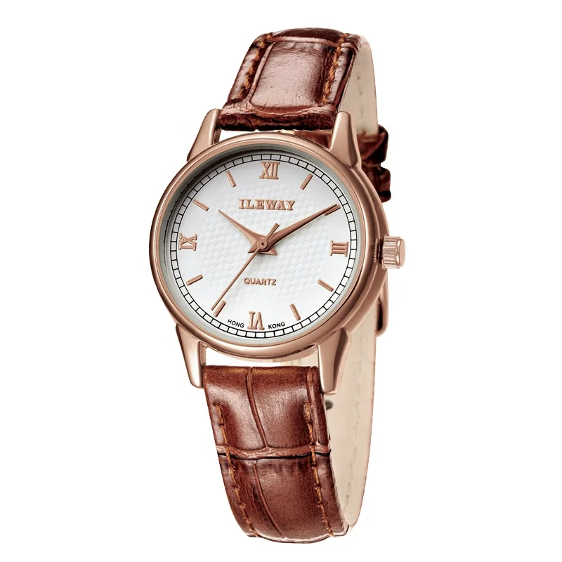 Analog Watch Student Leather Strap Wrist Watch Women 3 Atm Girls Quartz Watch