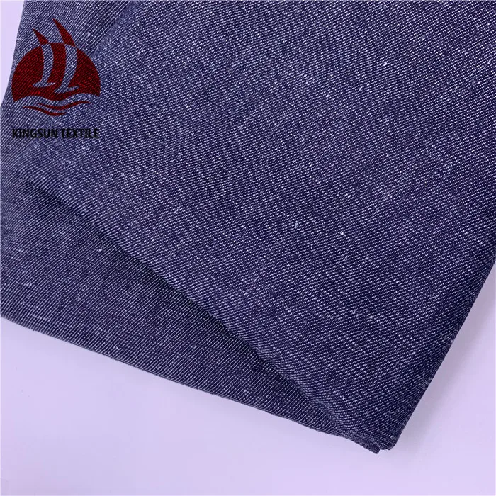 Free sample  55% hemp 45% organic cotton twill denim stock fabric for hemp jeans