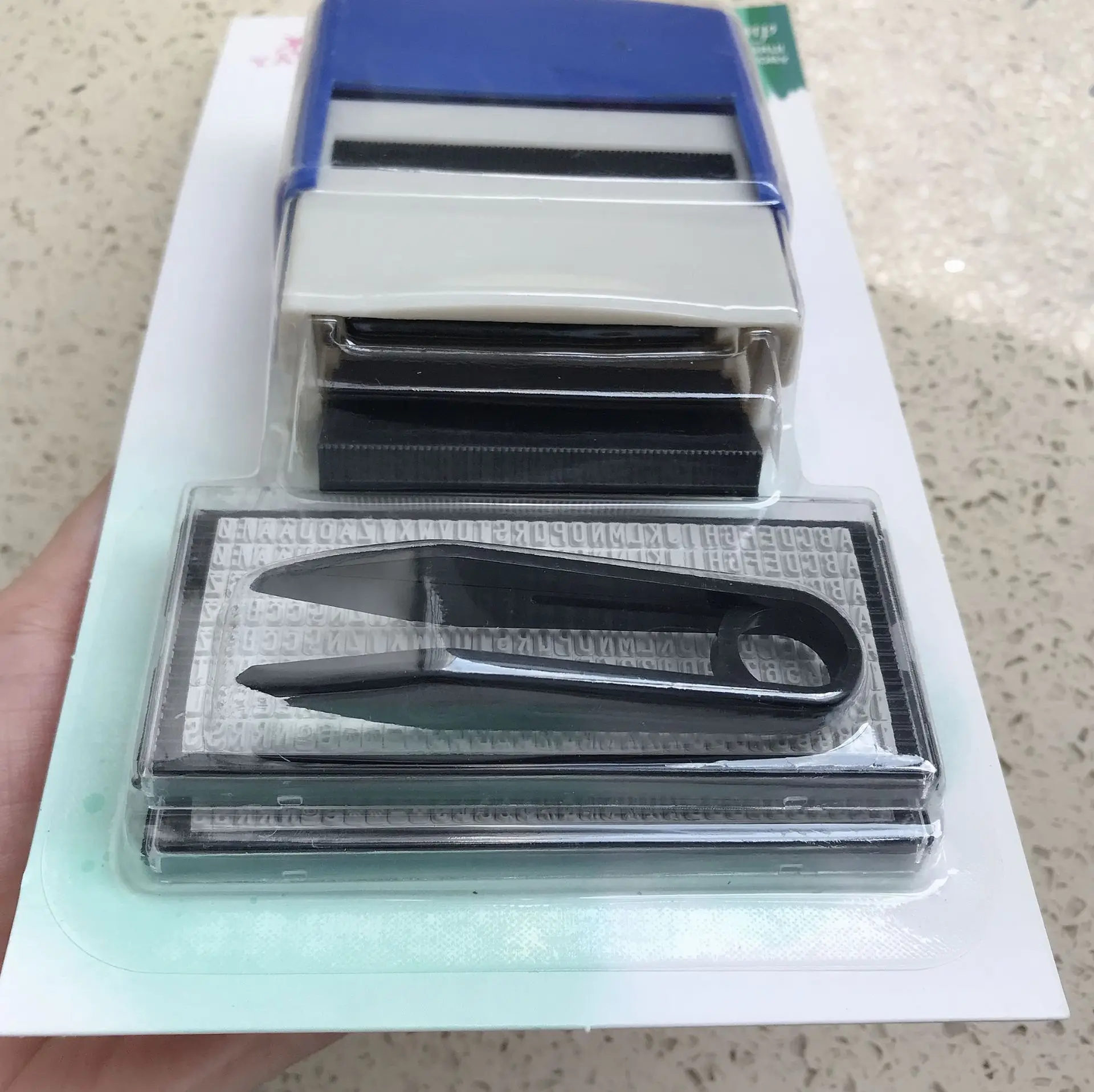 Office Stationery Multicolour Alphabet Date Plastic Self Inking Stamp