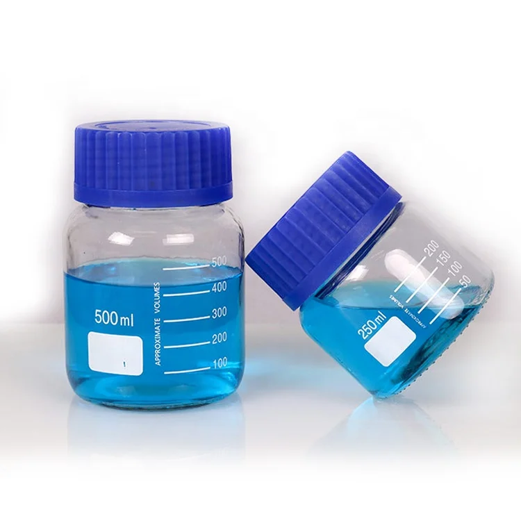 Aijiren 250ml laboratory wide-mouth borosili 3.3 glass Jar Pyrex Chemical Media Storage Reagent Bottle