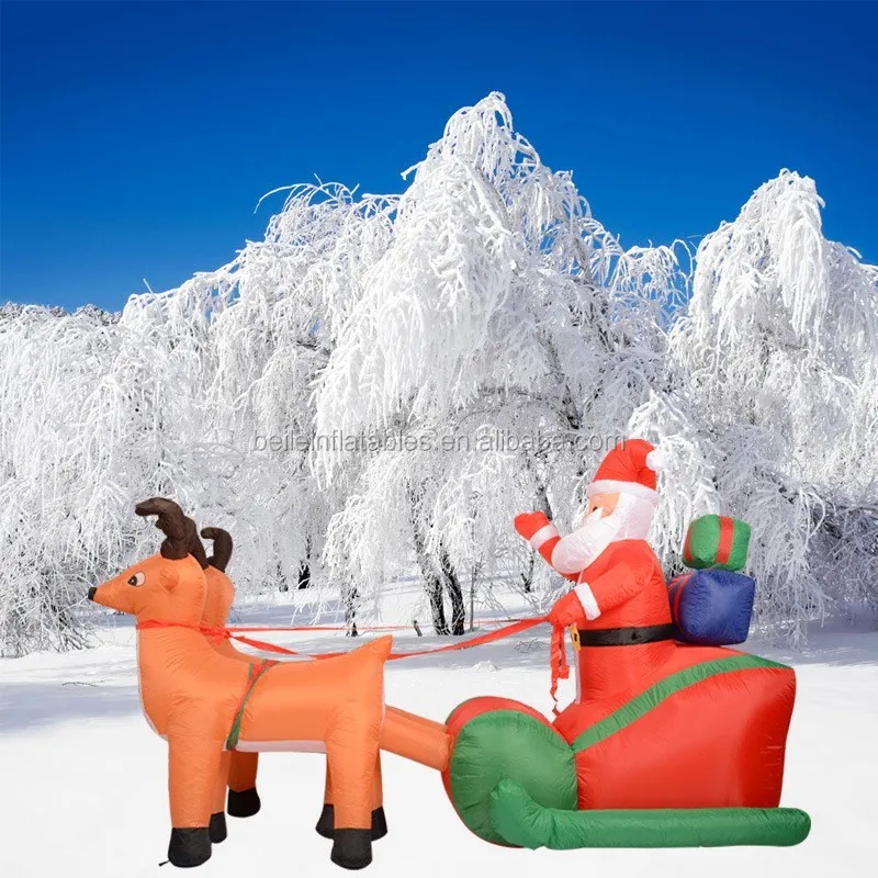 Shenzhen factory wholesale premium outdoor inflatable decorative climbing wall Christmas Santa Claus