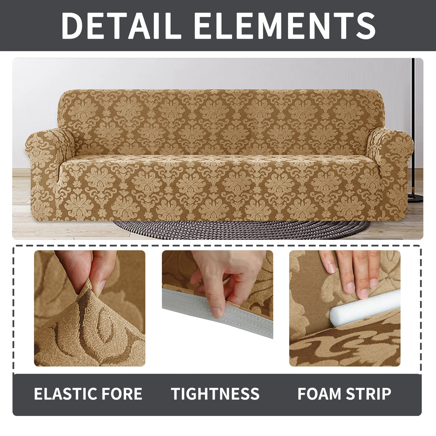 IDO 2023 New All-inclusive Living Room Easy Fitted Spandex Fabric Jacquard Cover