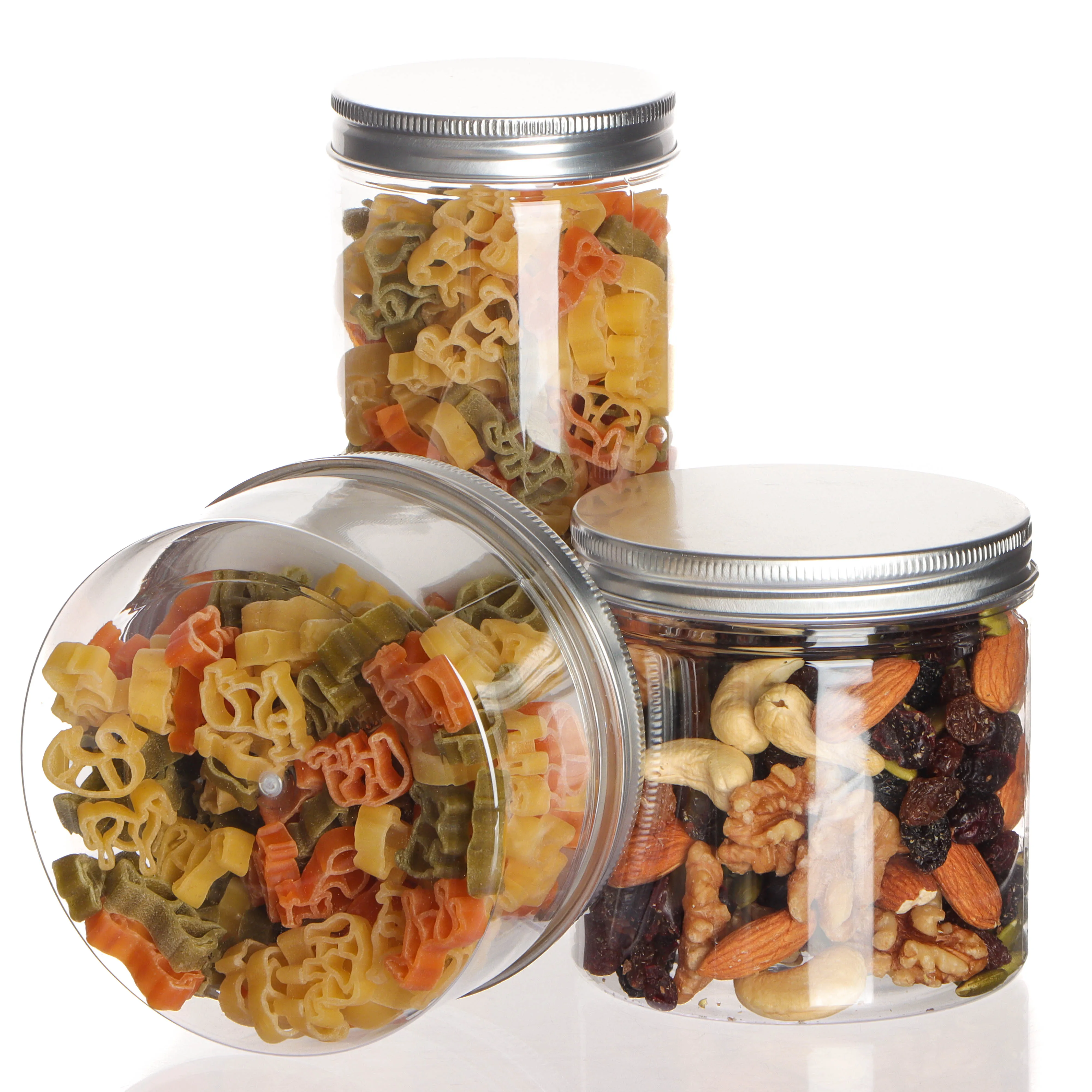 Plastic Transparent Storing Food Jars With Easy Open Ring Pull Can For Food