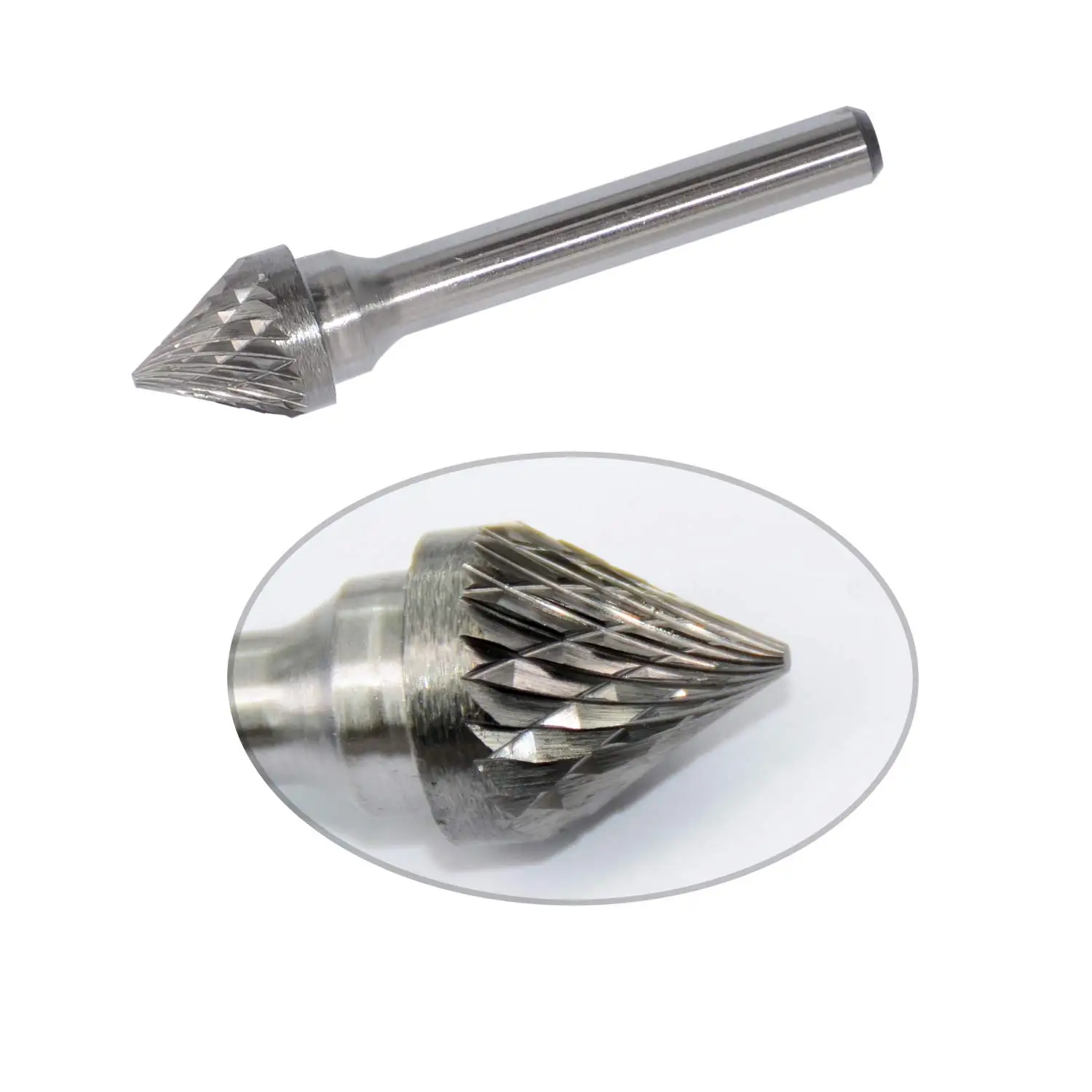 High quality Shape J SJ 60 degree Angle cone Tungsten Carbide burs hardmetal burs for metal deburring