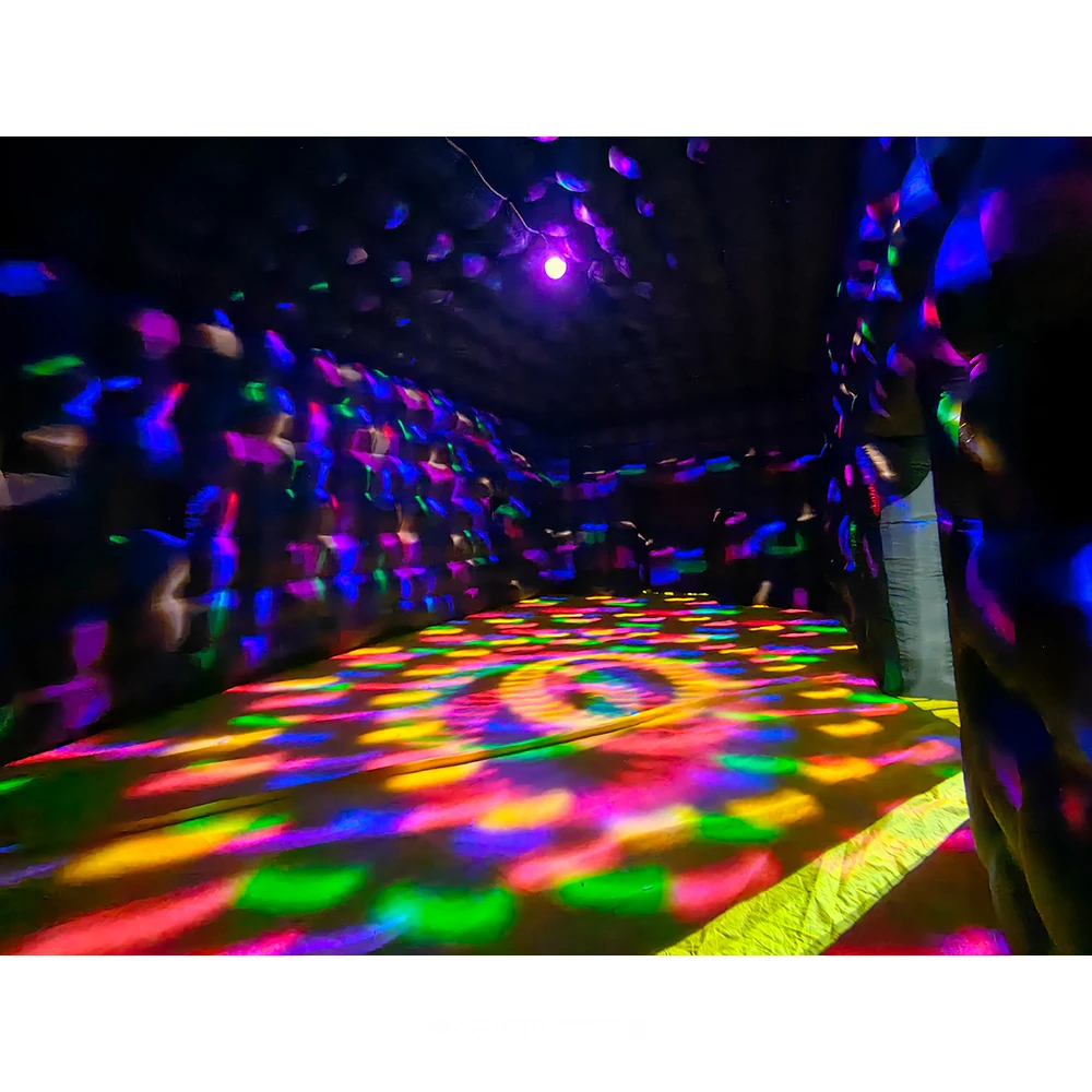 28x18Ft Large Black Blow Up Inflatable Nightclub with Disco LED Light for Adults Outdoor Club Party Tent events