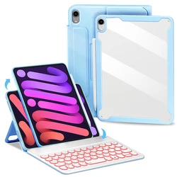 Magnetic Clear Tablet Keyboard Case For iPad Mini 6 Cover 8.3 Inch 2021 With Wireless Backlight Keyboard