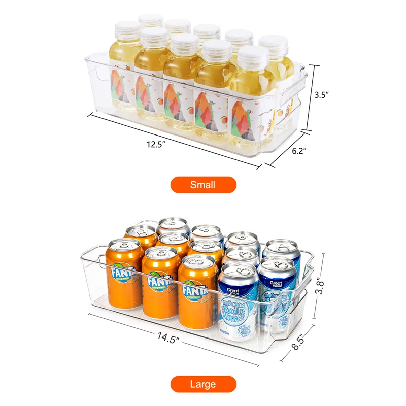 High Quality Set of 8 Refrigerator Storage Box Food Storage Container Refrigerator Storage Bins for Kitchen Pantry Organizer