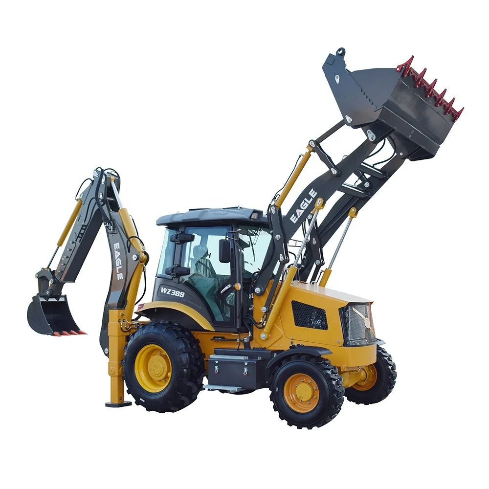 WZ388 Articulated Small Mini Tractor Backhoe Loader 4x4 Mini Backhoe Loader With Ac