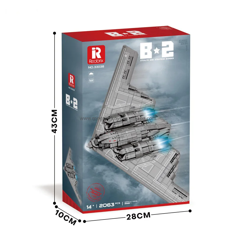 33038 военный бомбардировщик B-2 модель самолета Reobrix детские развивающие игрушки «DIY» украшение для мальчиков подарочные 2063 шт. наборы строительных блоков