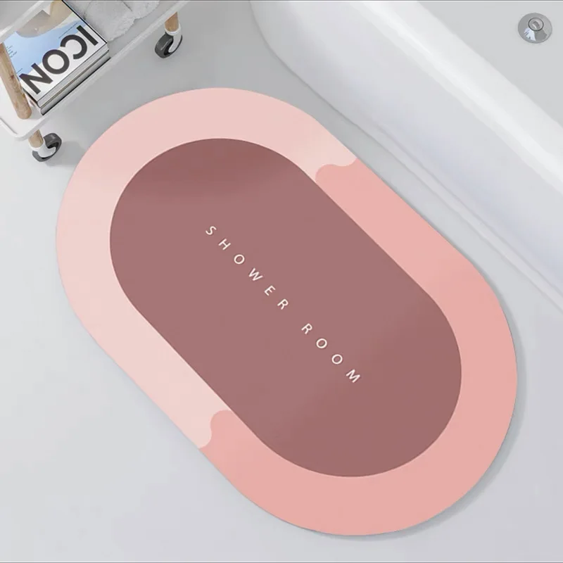 Anti Non Slip Fast Absorbent Quick Dry Fast Drying Floor Memory Foam Diatomaceous Earth Diatomite Bath Mats