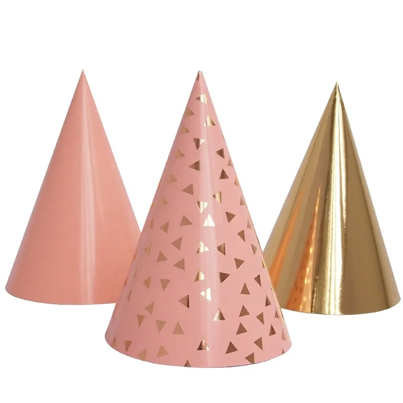 EASTTERN wholesale 2022 new product paper party hat with Hot Stamp Triangle pattern Supplies Birthday Celebrations accessories