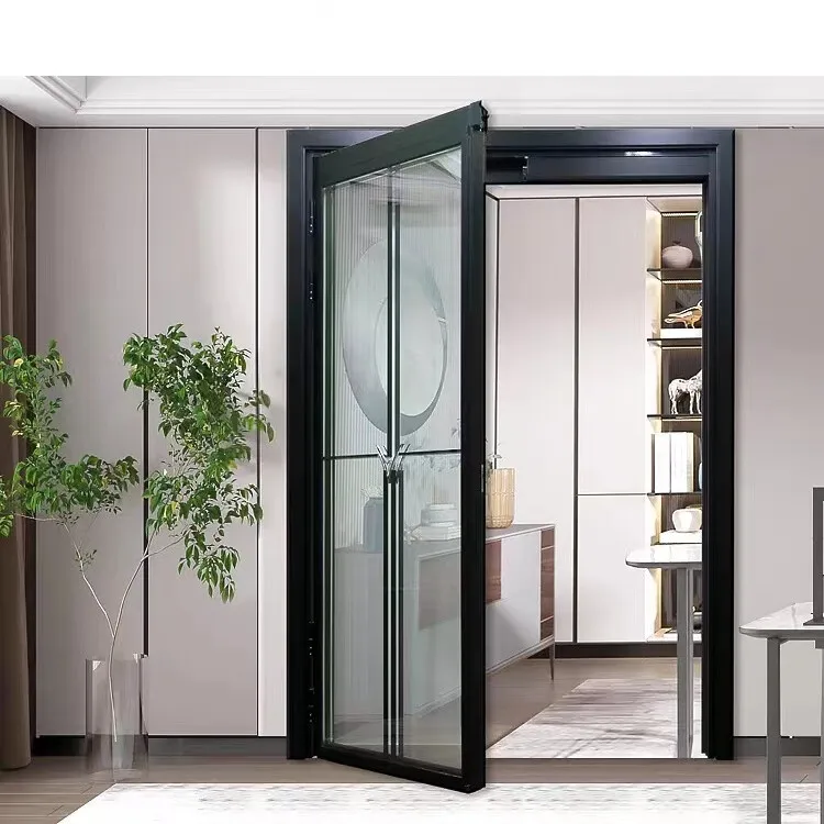 China custom sliding folding integrated PT/PD glass door for balcony kitchen and bathroom