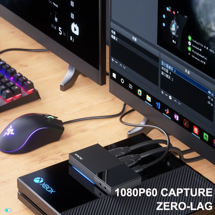 5 in 1 Game HDMI Capture Card with USB3.1 Gen1 Type C Port for Camera/ Mobile Phone/ Laptop/ Computer