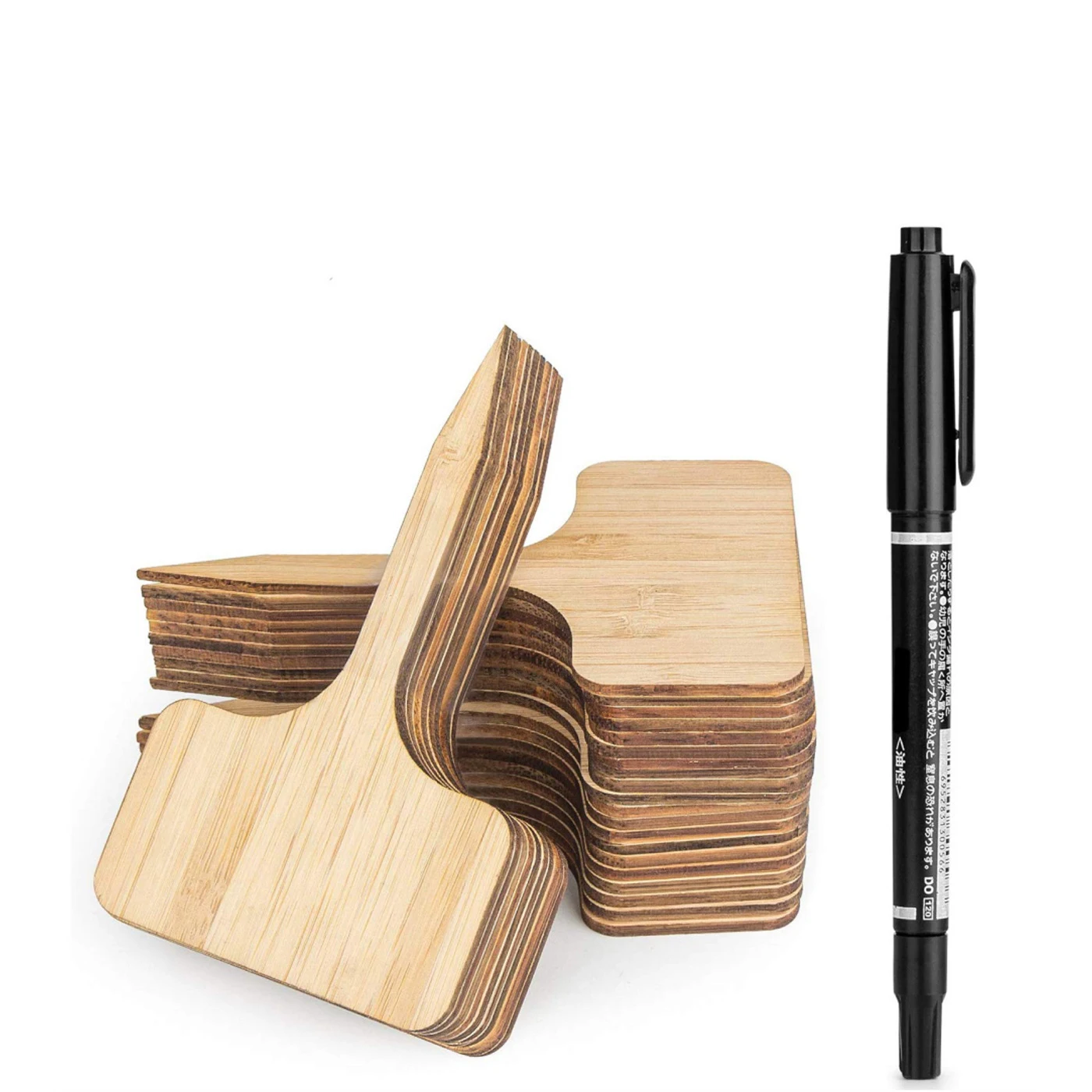 Bamboo Plant Labels Garden Markers T-Type Plant Tags Flower Marker Thick Tag Label