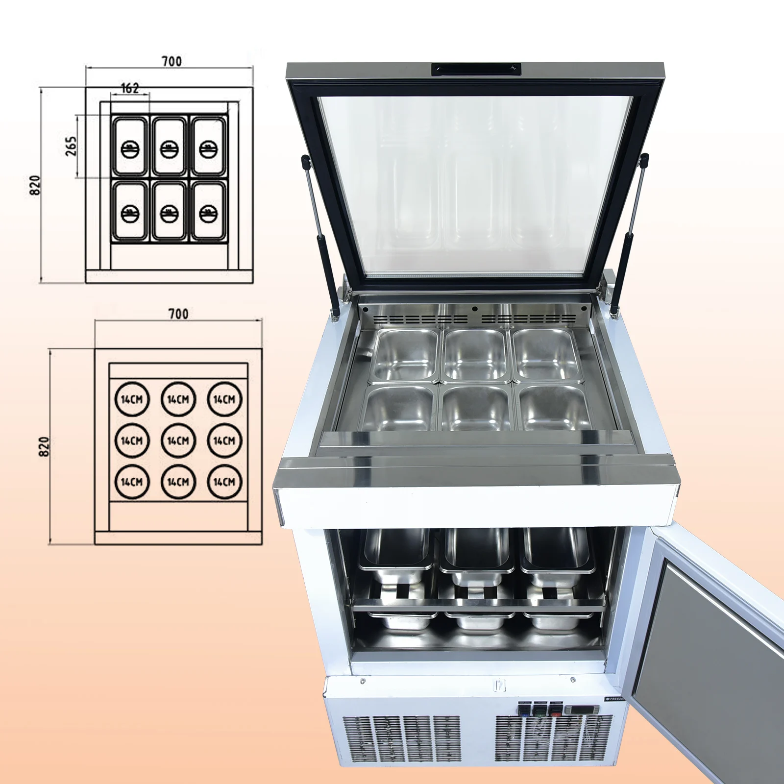 6 pans and 2 trays blast shock freezing  freezer/blast shock freezing chiller/flash shock feezing freezer for ice cream gelato