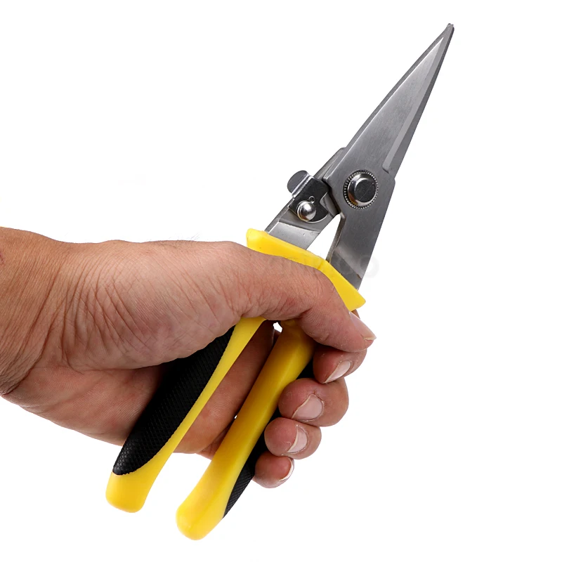 Factory direct sale wholesale TPR rubber handle cable wire cutter electrician scissors multifunction powerful tin snips