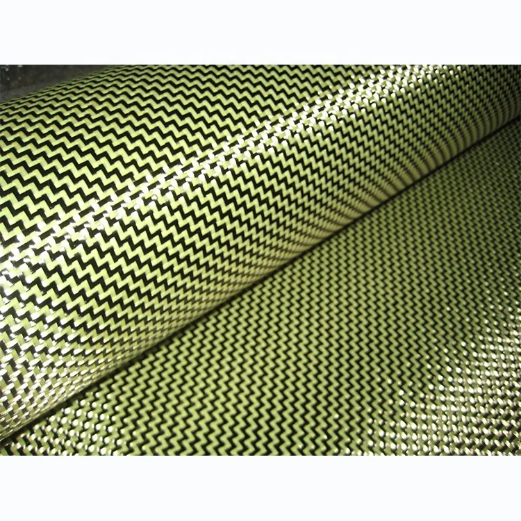 Stretch Ud 300g Twill Yellow Bybrid Aramid Carbon Fiber Fabric